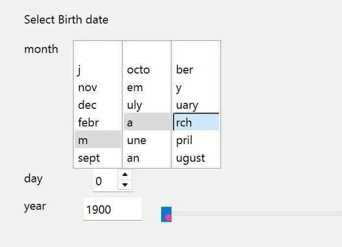 When the date picker decides to be extra and makes you spell out the months