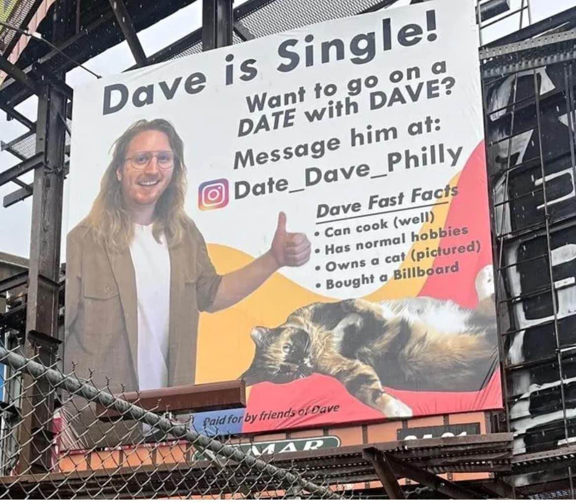 When you're so done with being single you buy a billboard to find someone