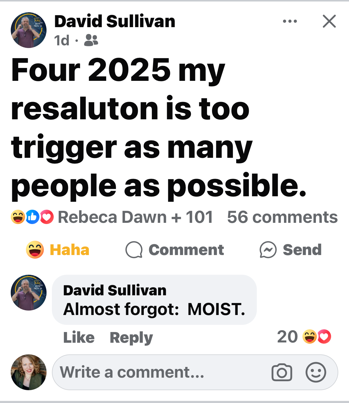 This dude's 2025 resolution is to trigger as many people as possible, and he's already started.