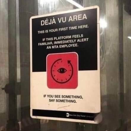 Imagine going through the same subway platform everyday and then seeing this sign. Kinda ironic, no?