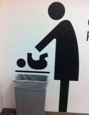 This changing station has a different kind of disposal method