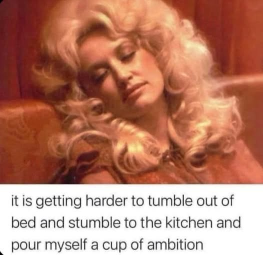 Mood. It's a struggle to get out of bed and pour that cup of ambition these days.