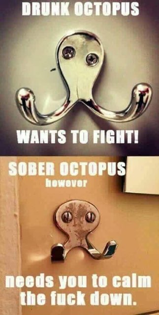 Idk why this coat hook looks so aggro when it's drunk but so chill when it's sober lol