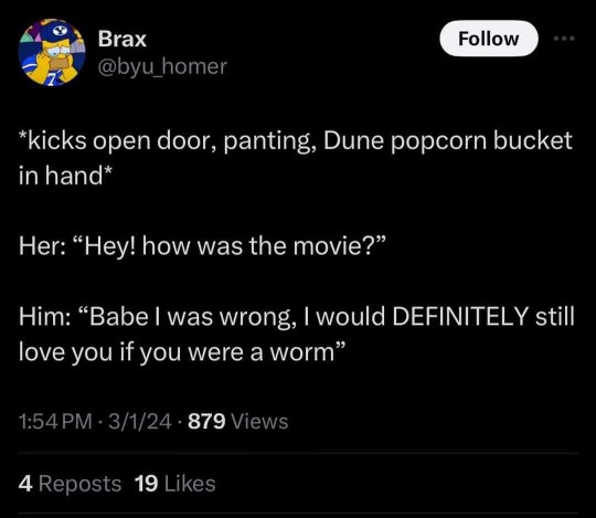 When the Dune movie makes you question your entire relationship.