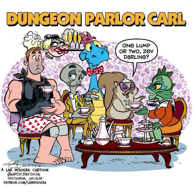 When your D&D party tries to be fancy but someone still wears their dungeon gear.