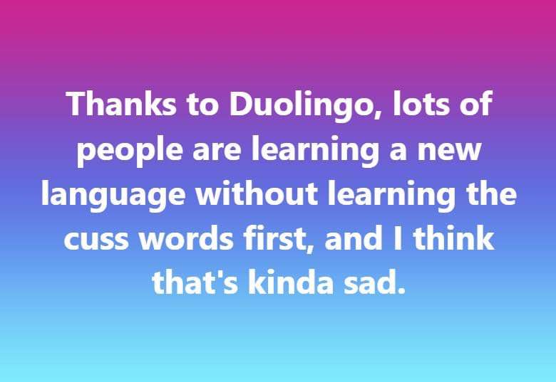 Duolingo is great and all, but are we even learning languages properly if we can't swear in them?