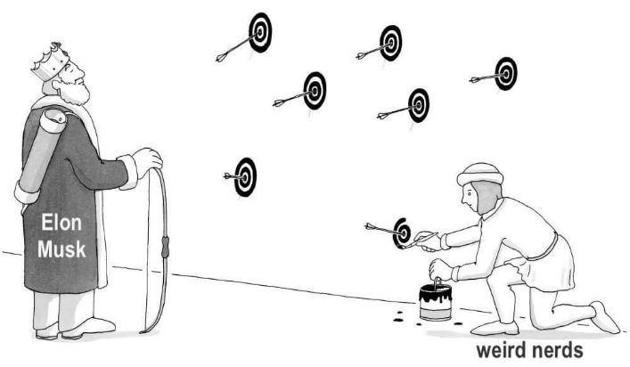 Elon Musk is letting the 'weird nerds' add their own targets to his archery practice