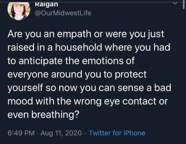 Is this supposed to be an empath or just me being a people pleaser after a rough childhood?