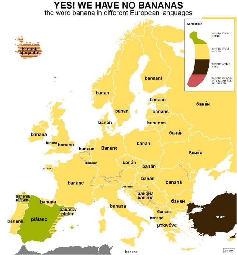 Pretty sure everyone in Europe just calls them bananas, except for like, Finland?