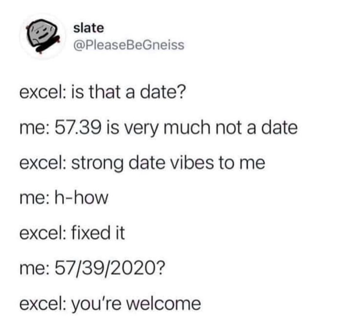 excel is so persistent in thinking 57.39 is a date lol