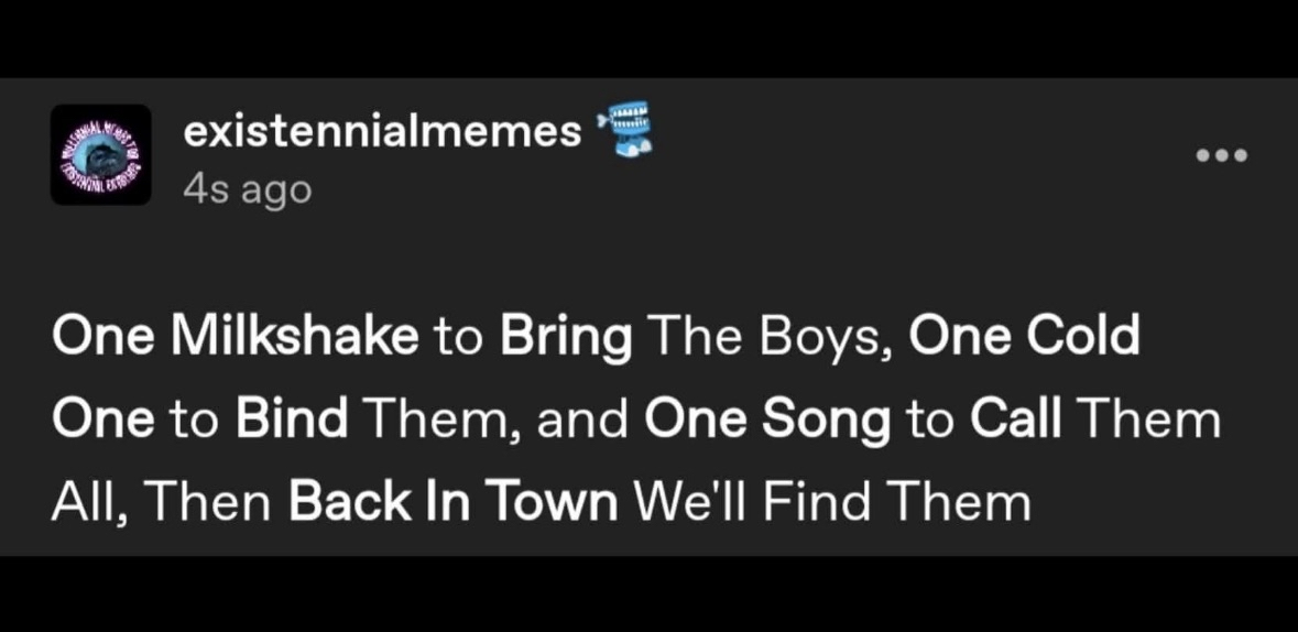 When you need a song and a milkshake to unite your friend group