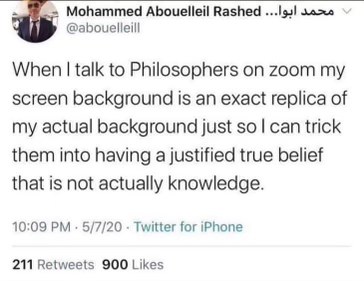Using a fake Zoom background to trick philosophers into thinking you know stuff lol