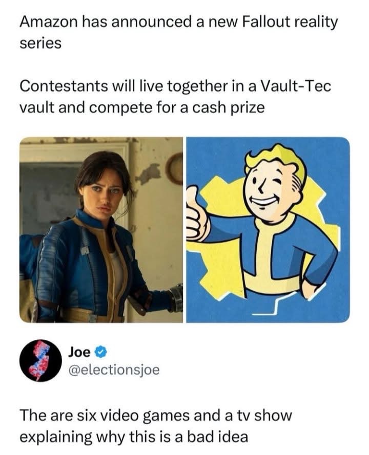 Amazon's making a Fallout reality show? The games already told us this is a terrible idea.