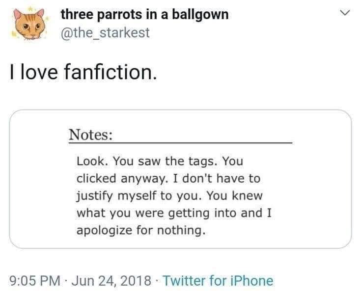 When you read the tags but click anyway, and the author is like 'deal with it'