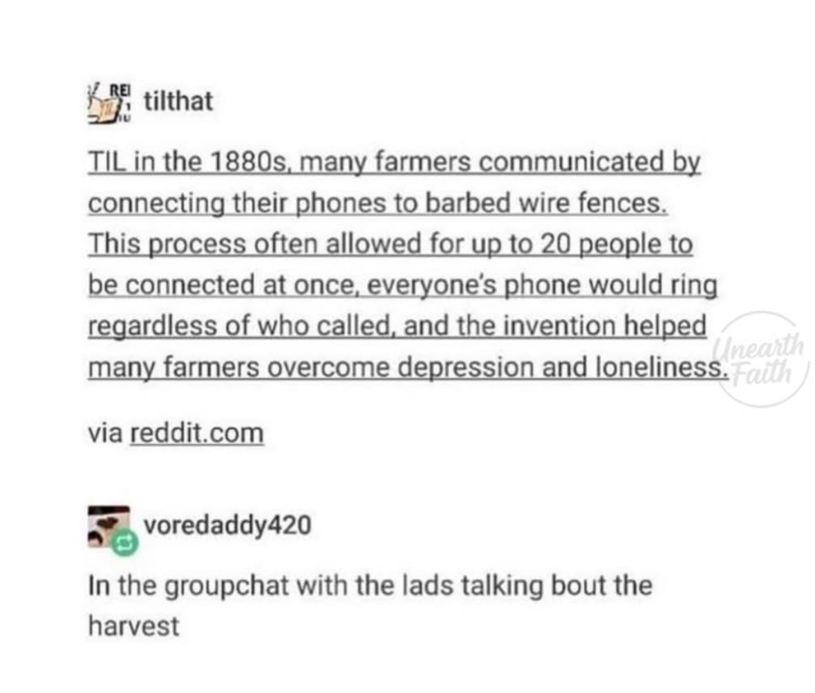 So basically the 1880s group chat was just everyone's phone ringing at once.