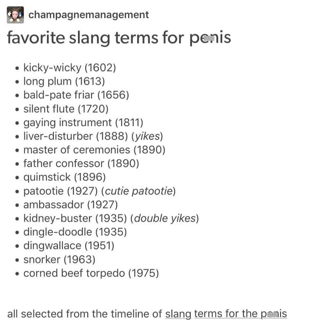 Some of these slang terms for penis are genuinely hilarious