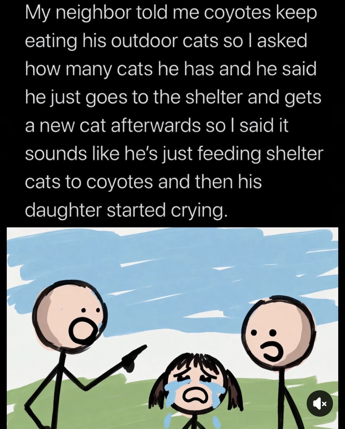 When you call out your neighbor for feeding shelter cats to coyotes and his daughter overhears