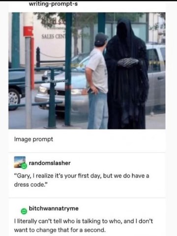 When you show up for your first day and the dress code is just a spooky robe.