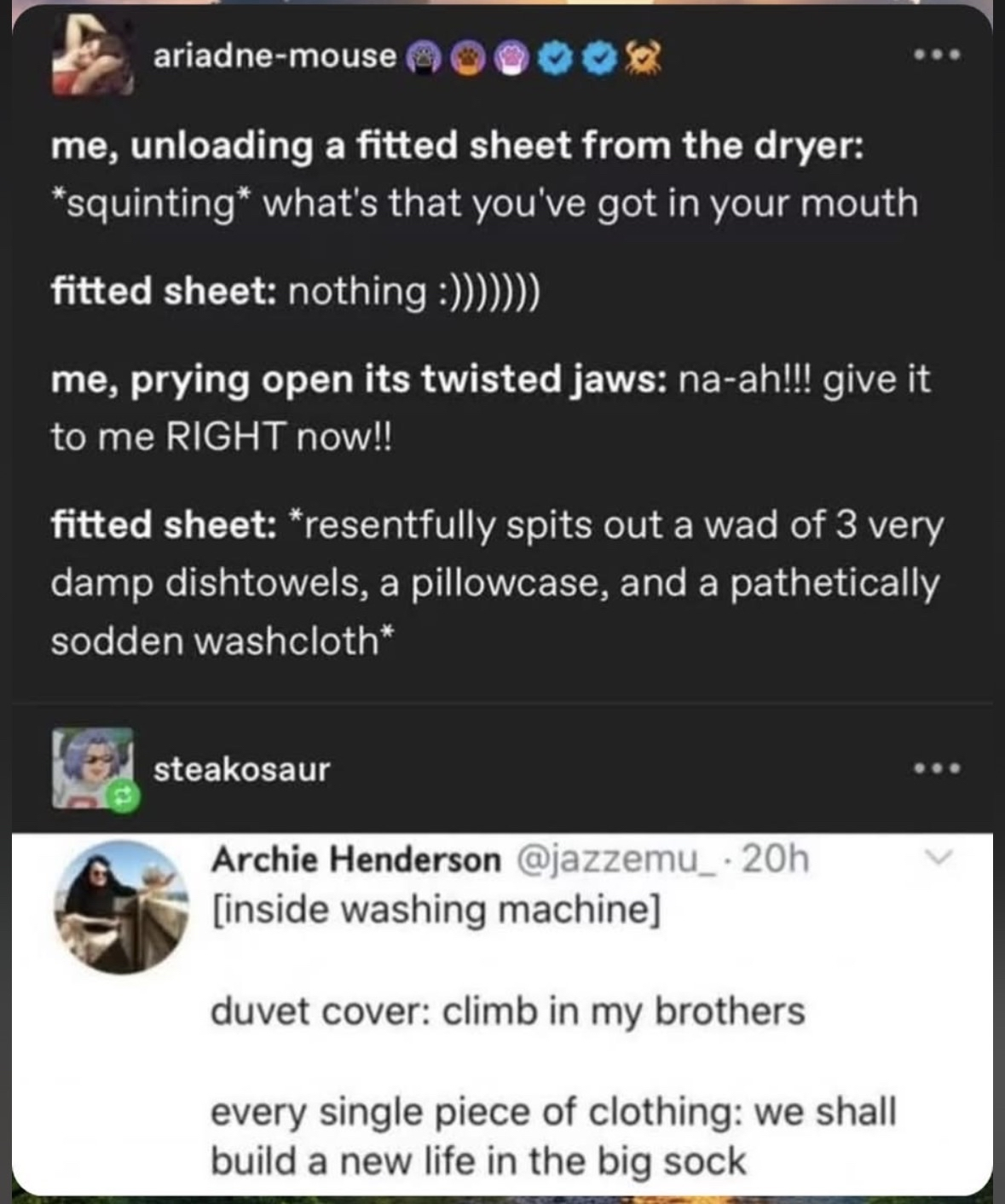 Seriously though, why do fitted sheets eat so much laundry whole?
