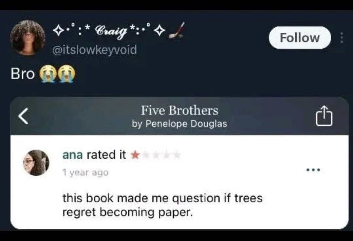 This book review really makes you think about the feelings of trees.
