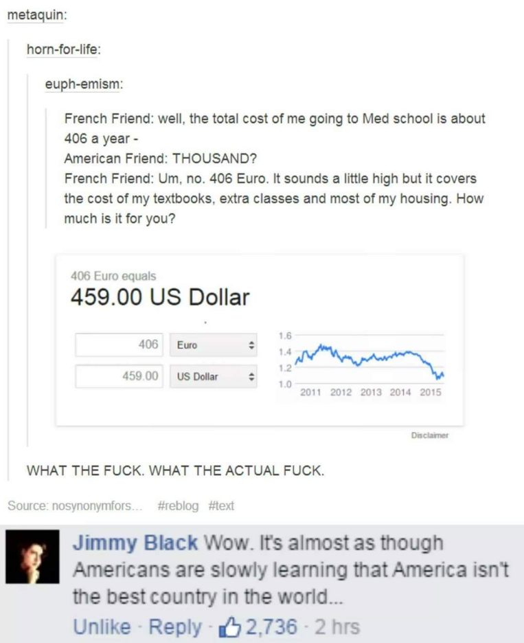 When you try to explain that med school in France costs basically nothing compared to the US