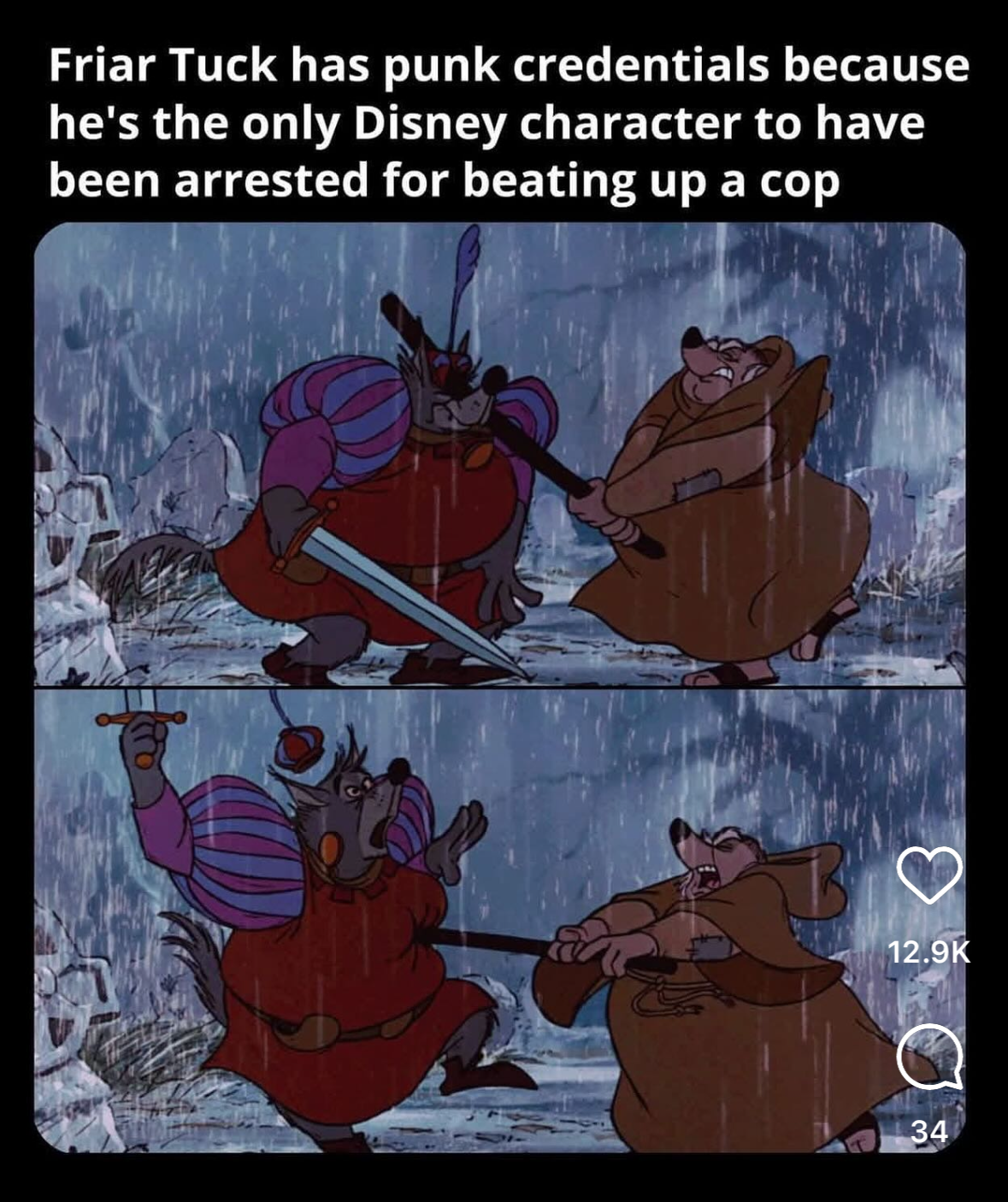Friar Tuck really went off the rails in this scene