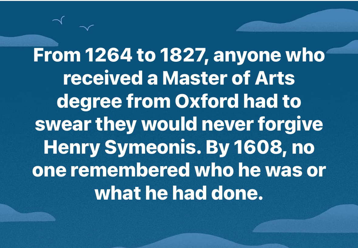 Can't even stay mad at someone for centuries apparently