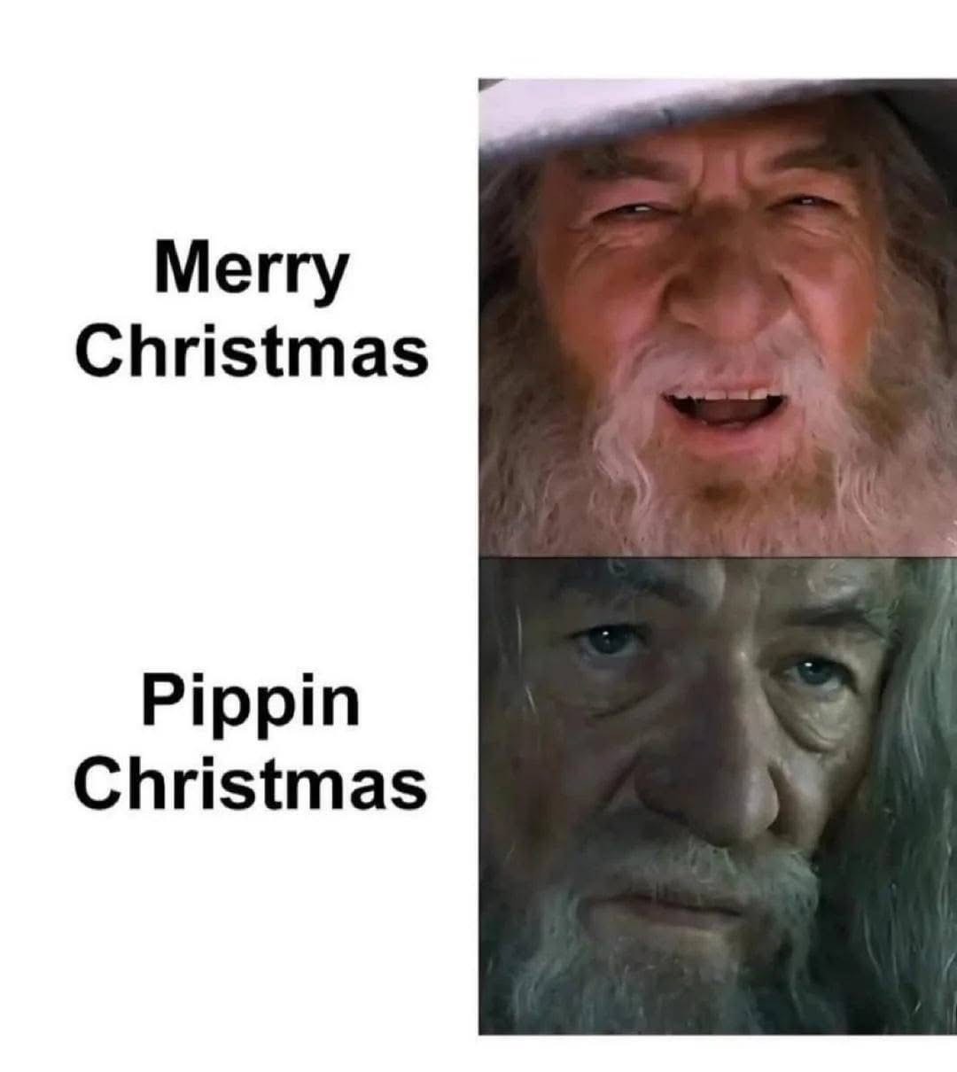 When you're trying to have a Merry Christmas but your friend Pippin is around