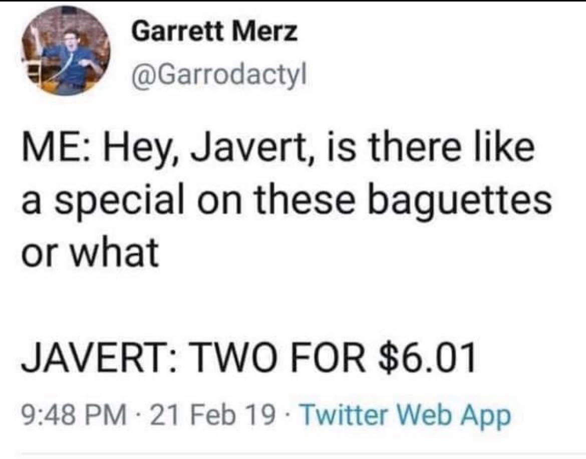 When you ask for a baguette special and get a lawyerly response