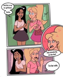 When your current girlfriend makes sure everyone knows she's the wife, not the ex.