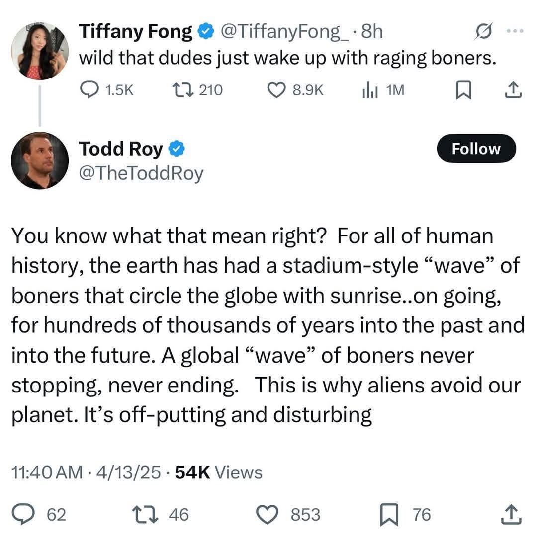 This dude's theory about a global wave of boners is somehow the most scientific thing I've read all day