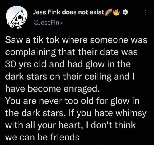 This tweet is my spirit animal and I will never be too old for glow-in-the-dark stars.