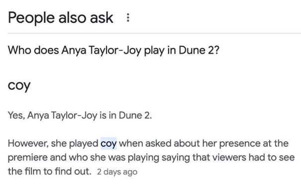 When the search results are more meta than your actual question