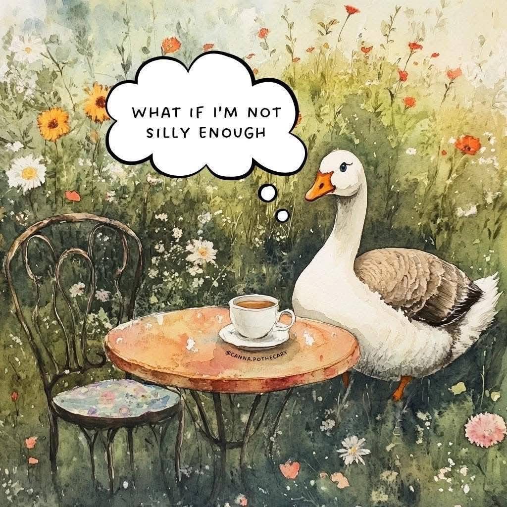 Me having an existential crisis about my silliness levels over coffee