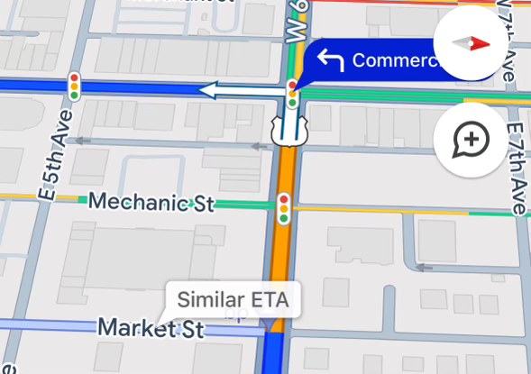 When the GPS can't decide if you're going to be on time or not