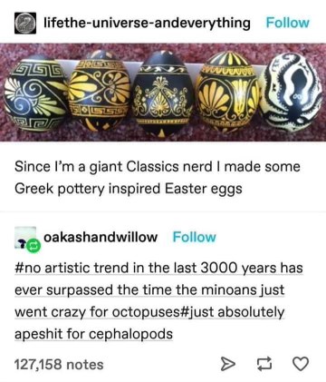 Some people make Greek pottery Easter eggs, but someone else just went full octopus on theirs lol