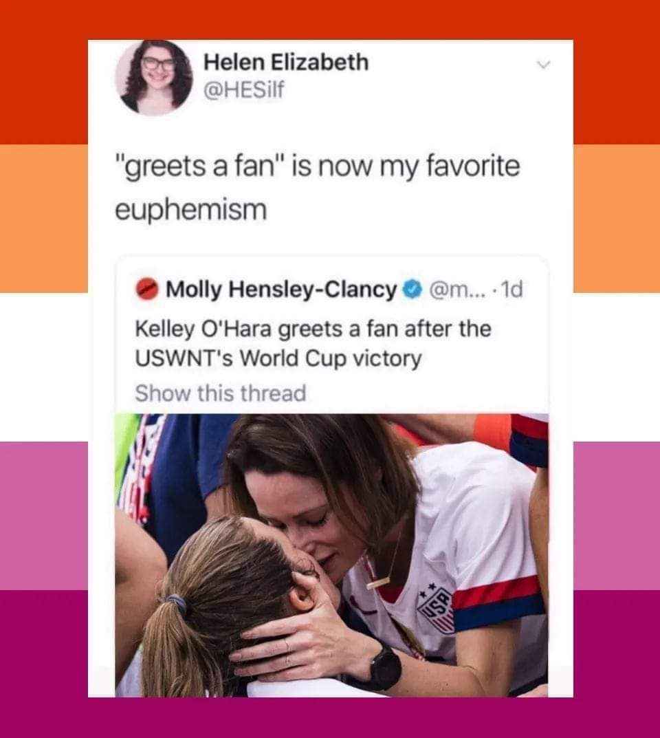 "Greets a fan" is the new fave euphemism, apparently.