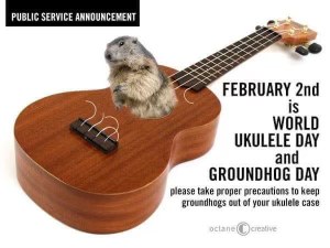 Apparently we have to protect our ukuleles from groundhogs on Feb 2nd. Who knew?