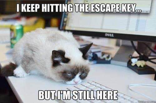 When you're stuck in a situation and just want to escape but can't.