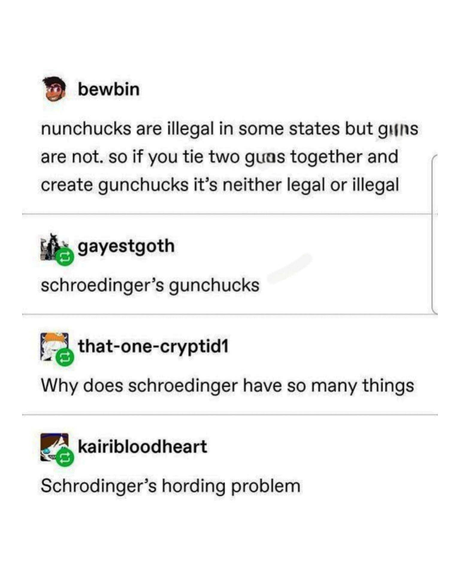 So apparently you can make illegal gun-chucks if you tie two guns together, and someone's hoarding them.