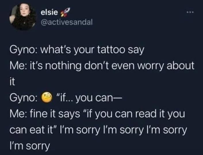 When your tattoo is basically a dare lol