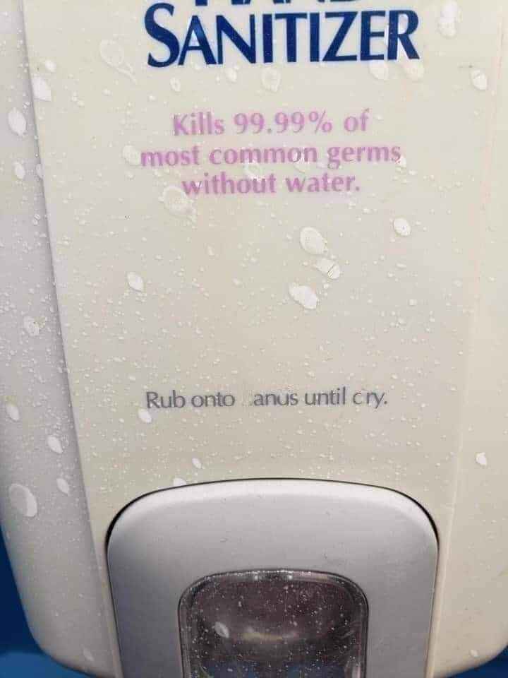 This hand sanitizer has a very specific set of instructions...