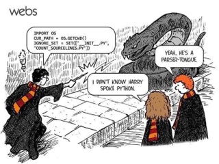 Harry Potter casting Python spells and making snake puns, only in my dreams lol