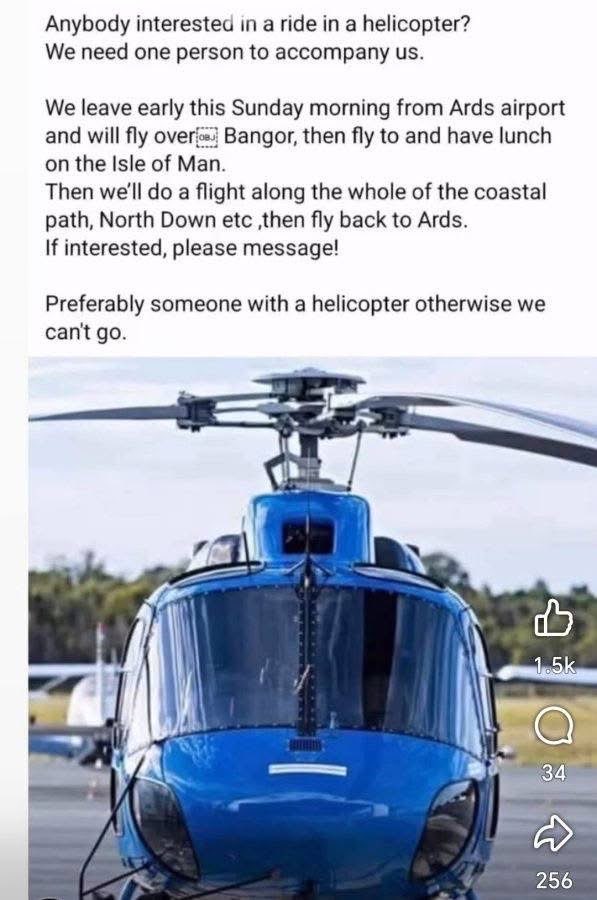 Who needs a pilot when you've got a helicopter? lol
