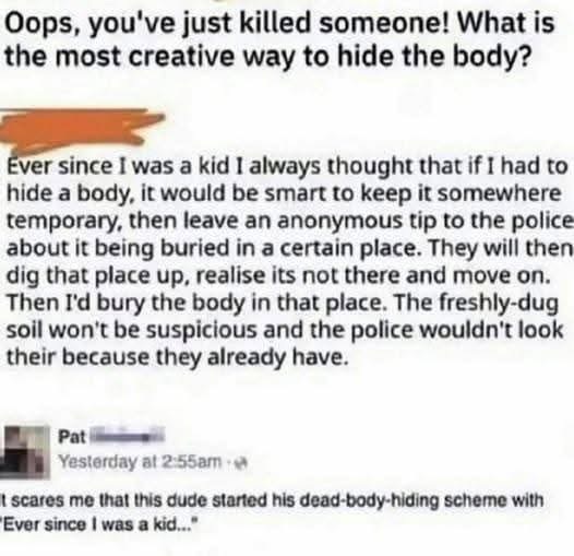 this dude really planned out his murder strategy since he was a child lol