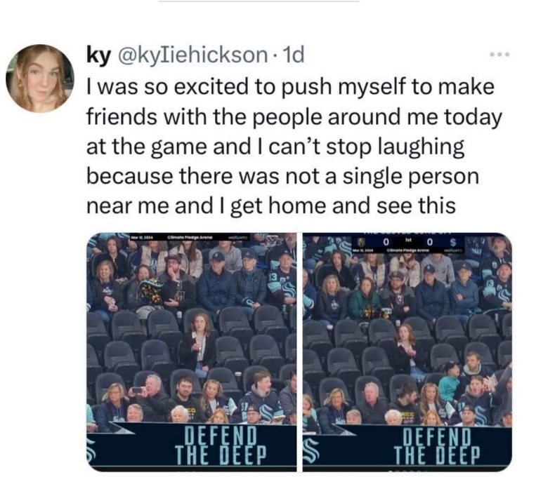 This person tried to make friends at a game but ended up sitting alone and then found out they were filmed.