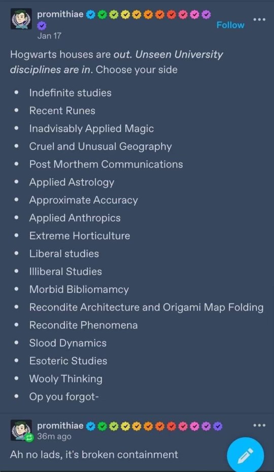 LMAO the list of made-up majors is hilarious, especially when it ends with 'Op you forgot-'