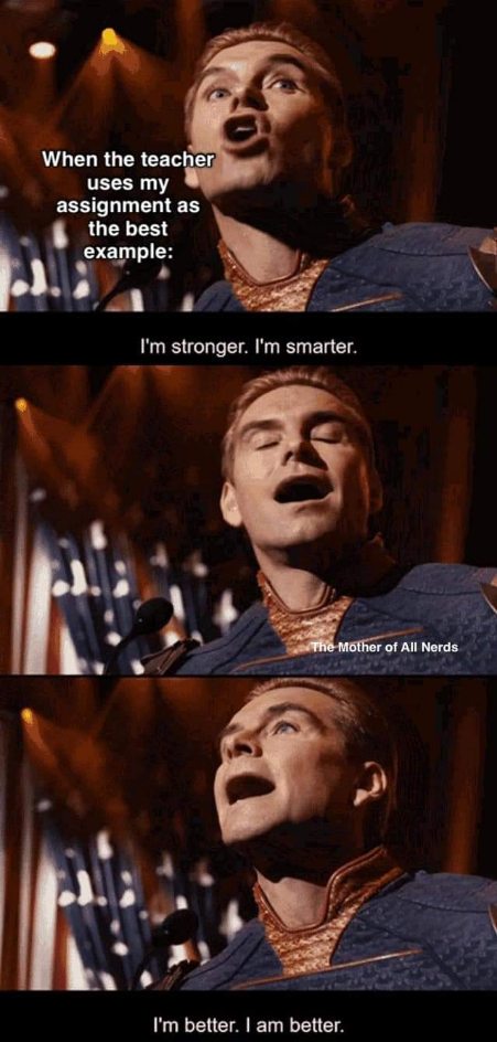 When your homework is apparently a masterpiece.
Feel the power.