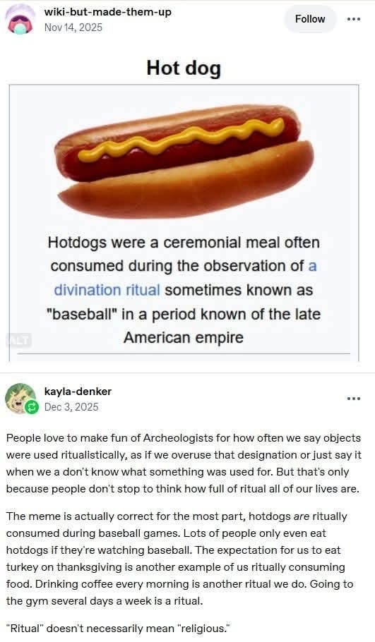 So apparently hot dogs are for divination rituals now, who knew?
