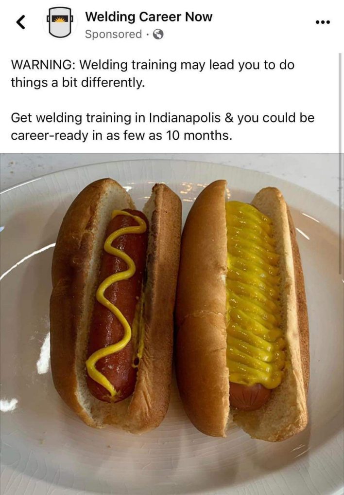 Pretty sure this is what happens when welding training messes with your hot dog preparation.